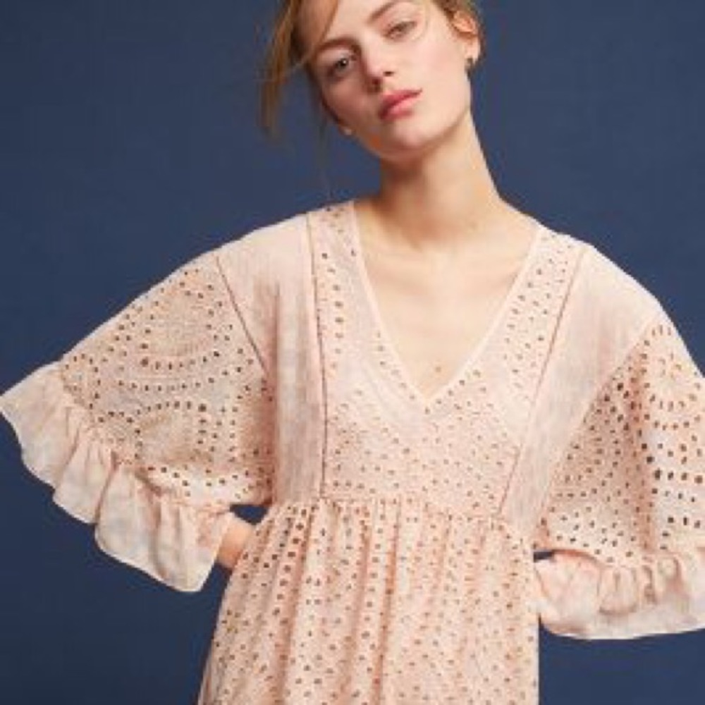 Anthropologie Brooke Eyelet Swing Dress